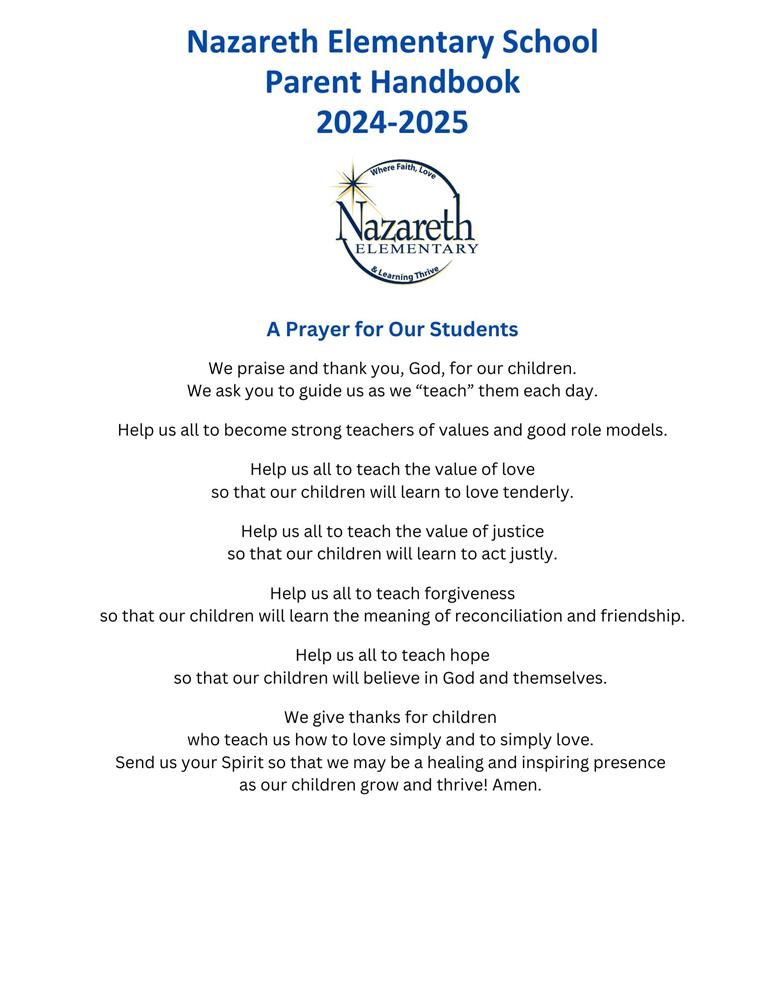 Nazareth Elementary School Parent Handbook